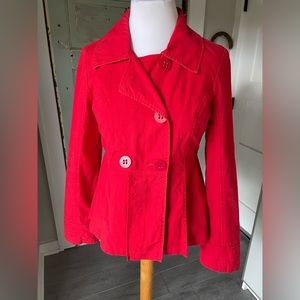 TULLE for Anthropologie women’s Large Red Jacket double breasted